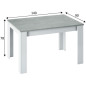 Table a manger extensible KENDRA - Rectangulaire - Mélaminé blanc artik et ciment - L130 x P 90 x H 77 cm