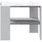 Table basse PILVI 2 Plateaux - Style contemporain - Particules mélaminé - Décor Blanc et béton clair - L 55 x P 55 x H 45 cm