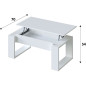 Table basse relevable - Mélaminé blanc - L 105 x P 55 x H 45 cm NOVA
