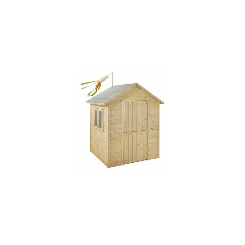 Maisonnette Garance - Soulet - Cabane en bois brut avec plancher, porte fermiere, fenetre