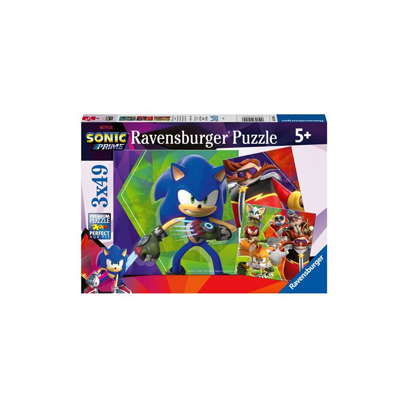 Pack 3 puzzles x 49 pièces Ravensburger Les aventures de Sonic Prime