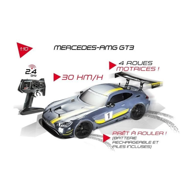 MONDO Voiture radiocommandée Mercedes AMG GT3 - Echelle 1:10 - A partir de 8 ans