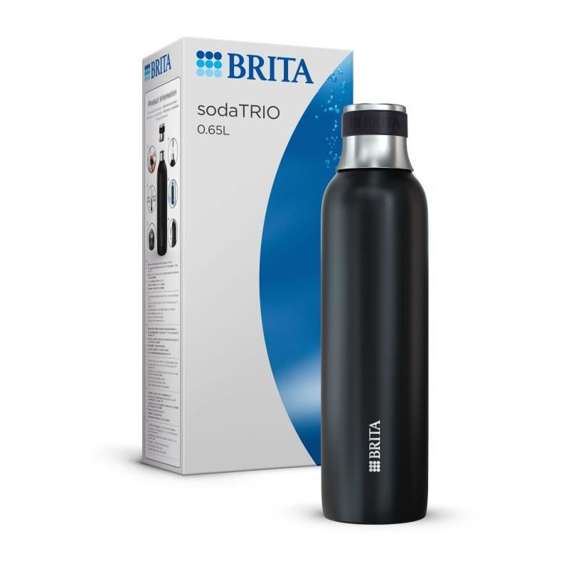 Bouteille BRITA pour sodaTRIO - acier inoxydable - 0,65L - noire