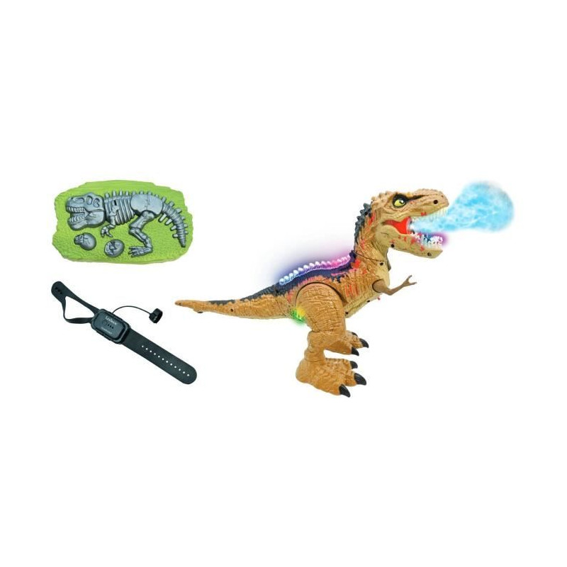 RC Tirex - Dinosaure télécommandé cracheur de fumée avec effets sonores, lumineux et contrôle gestuel.
