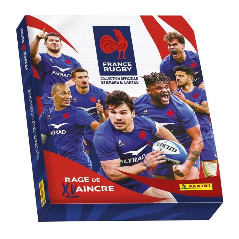 Coffret Collector Rugby Equipe de France-Rage de Vaincre 1 Album + 18 Pochettes + 3 Cartes Edition Limitée - PANINI