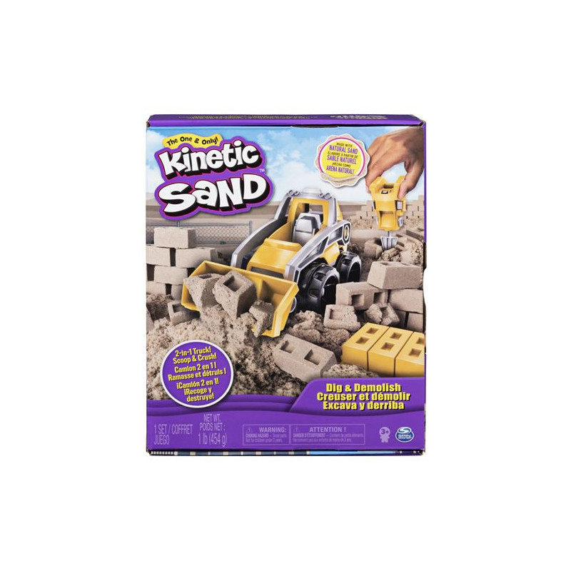 Pâte à modeler Kinetic Sand Coffret Chantier Creuser et Démolir