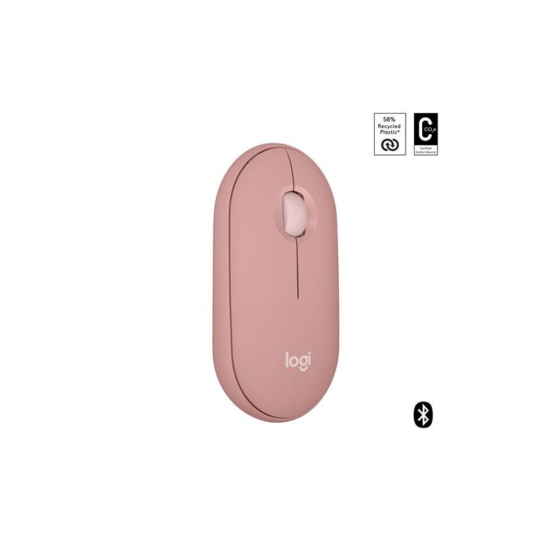 Souris sans fil Bluetooth Logitech Pebble Mouse 2 M350s Rose