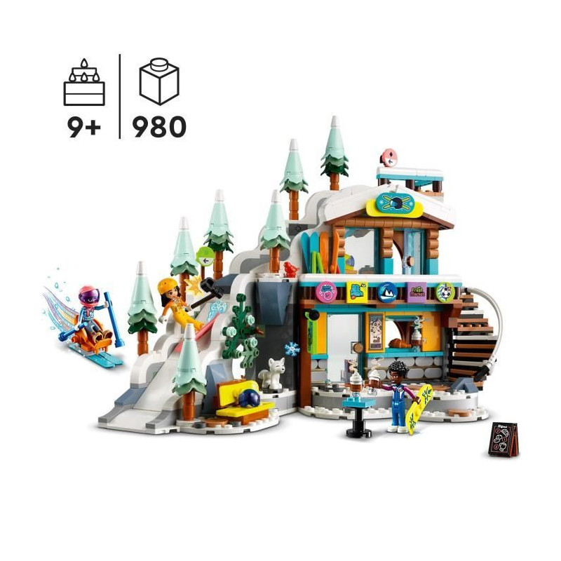 LEGO Friends 41756 Les Vacances au Ski, Set de Mini-Poupées Liann, Aron et Zac et Figurine Animale, Cadeau Noël