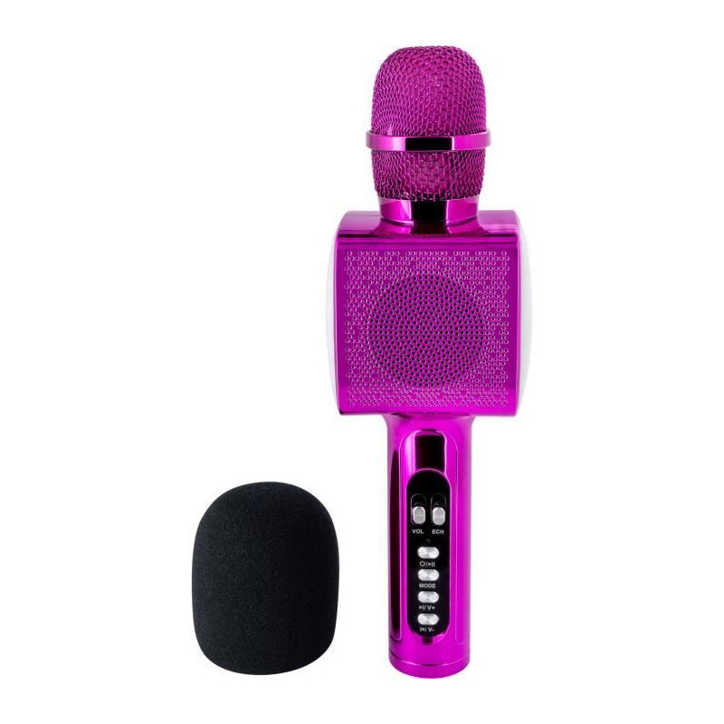 BIGBEN Party - Micro tout-en-un Bluetooth - Effets sons et lumieres - Rose