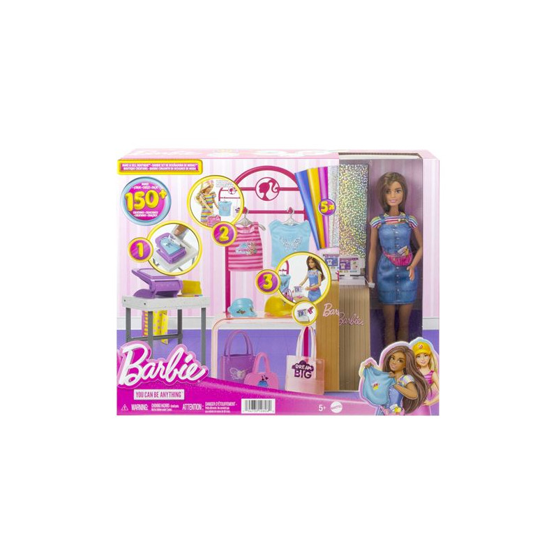 Coffret Barbie Mattel Boutique Création Poupée Mannequin