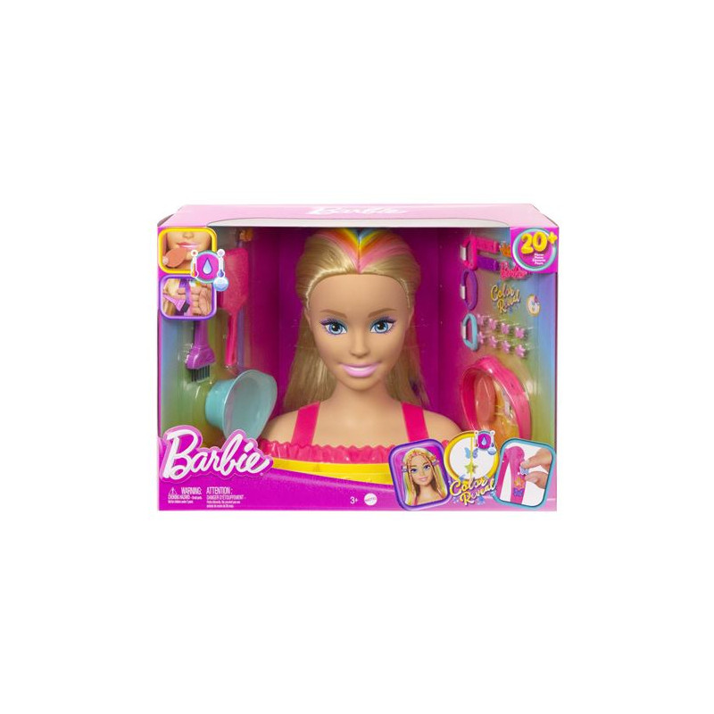 Tête à coiffer Barbie - Blonde Mattel : King Jouet, Têtes à coiffer Mattel  - Poupées Poupons