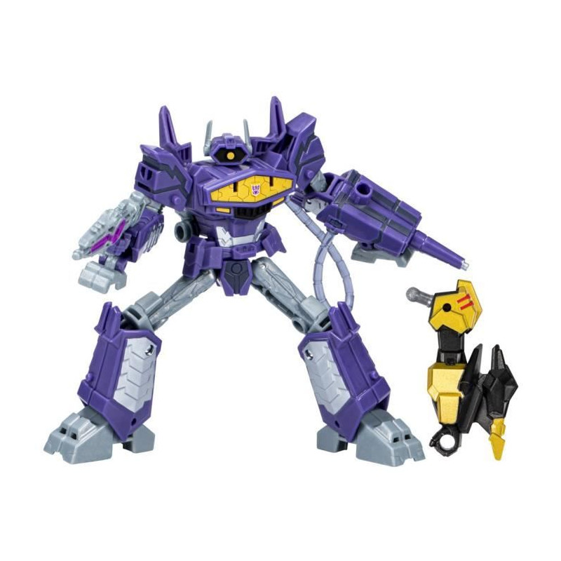 Transformers EarthSpark, figurine Shockwave classe Deluxe de 12,5 cm, jouet robot pour enfants, a partir de 6 ans