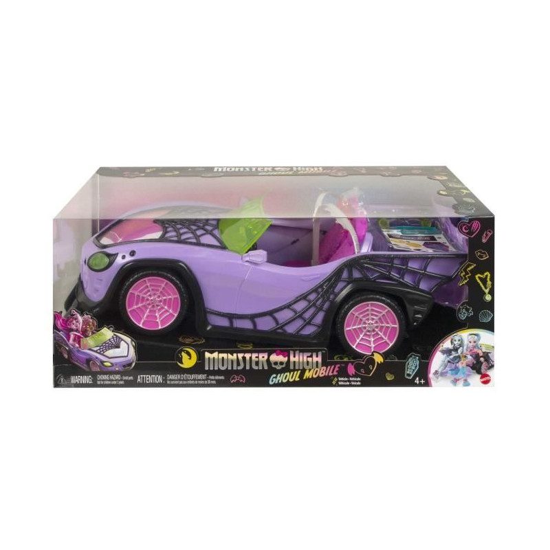 Monster High - Cabriolet des Goules - Voiture avec animal - Poupée- MONSTER HIGH - HHK63 - POUPEE MANNEQUIN MONSTER HIGH