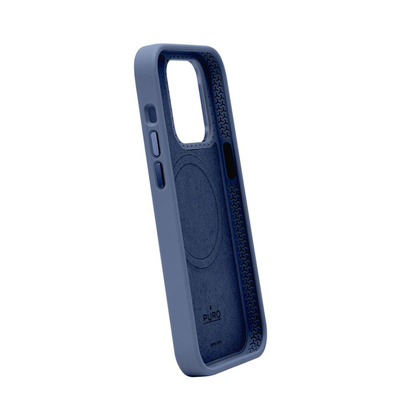 Coque en silicone MagSafe Puro iPhone 15 Pro Bleu
