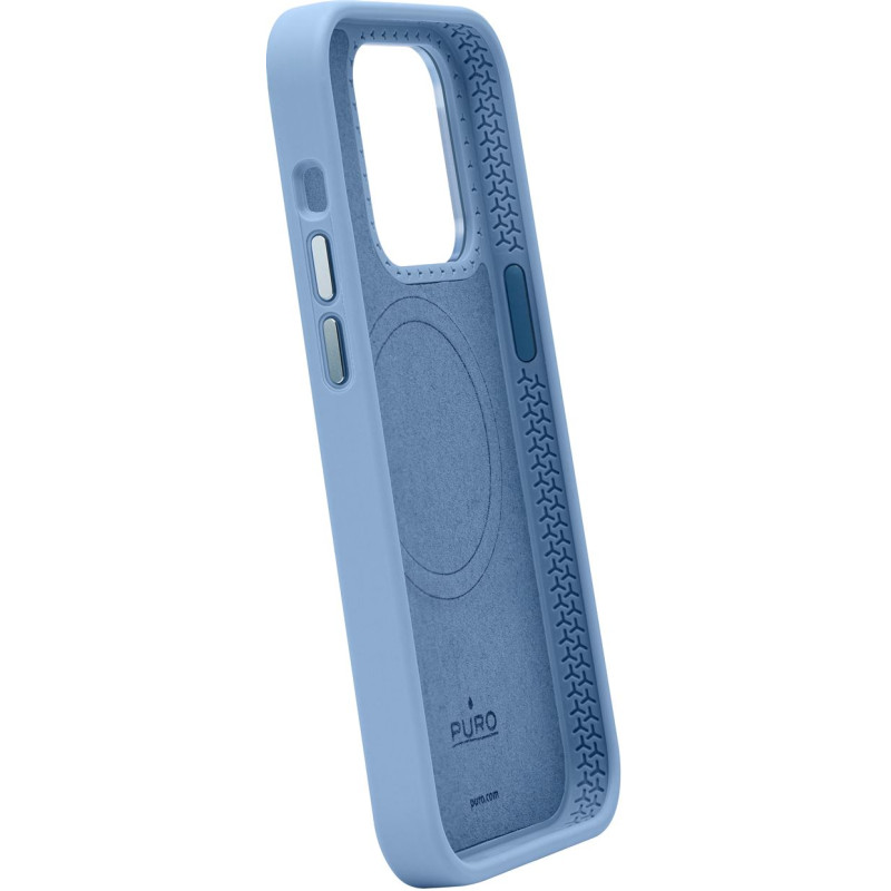 Coque en silicone MagSafe Puro iPhone 15 Plus Bleu
