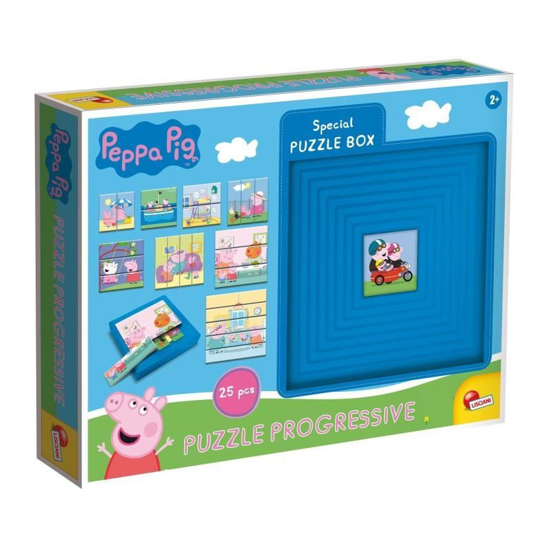 8 puzzles progressifs - Peppa Pig - avec boite auto-coorective - LISCIANI
