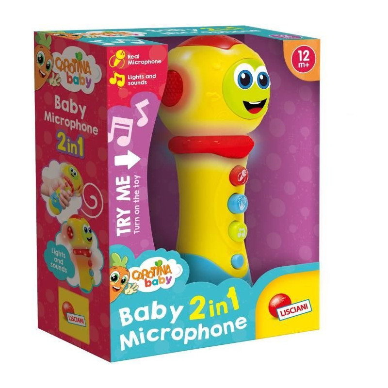 Microphone 2 en 1 - Carotina Baby - joue de la musique, amplifie la voix et fait de la lumiere - LISCIANI