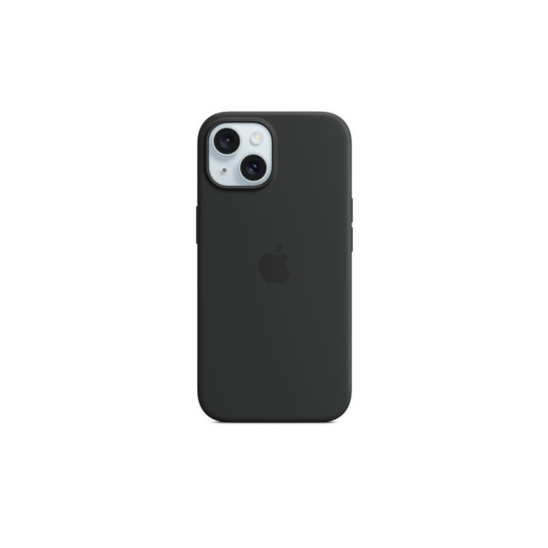 Coque en silicone avec MagSafe pour iPhone 15 Noir