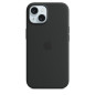 Coque en silicone avec MagSafe pour iPhone 15 Noir