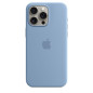 Coque en silicone avec MagSafe pour iPhone 15 Pro Max Bleu d hiver