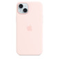 Coque en silicone avec MagSafe pour iPhone 15 Plus Rose pâle