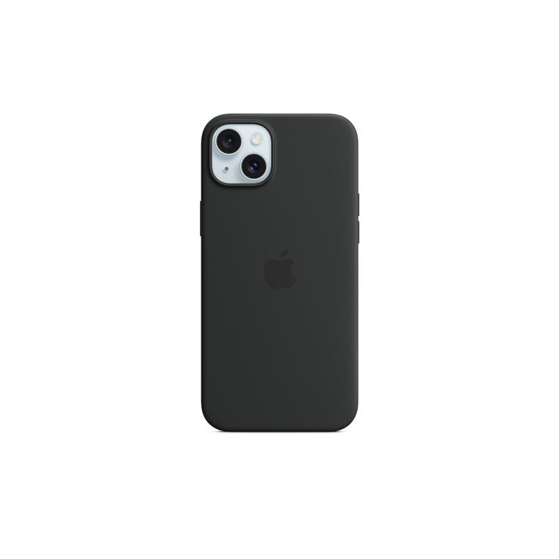 Coque en silicone avec MagSafe pour iPhone 15 Plus Noir