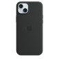 Coque en silicone avec MagSafe pour iPhone 15 Plus Noir