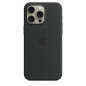 Coque en silicone avec MagSafe pour iPhone 15 Pro Max Noir