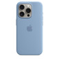 Coque en silicone avec MagSafe pour iPhone 15 Pro Bleu d hiver