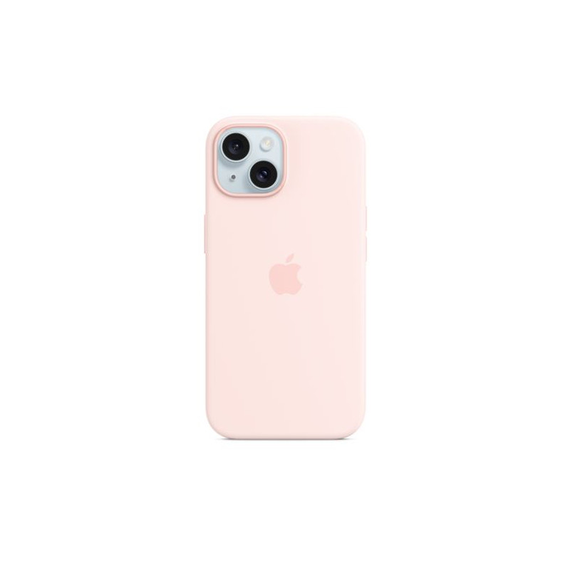 Coque en silicone avec MagSafe pour iPhone 15 Rose pâle