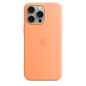 Coque en silicone avec MagSafe pour iPhone 15 Pro Max Sorbet à l orange