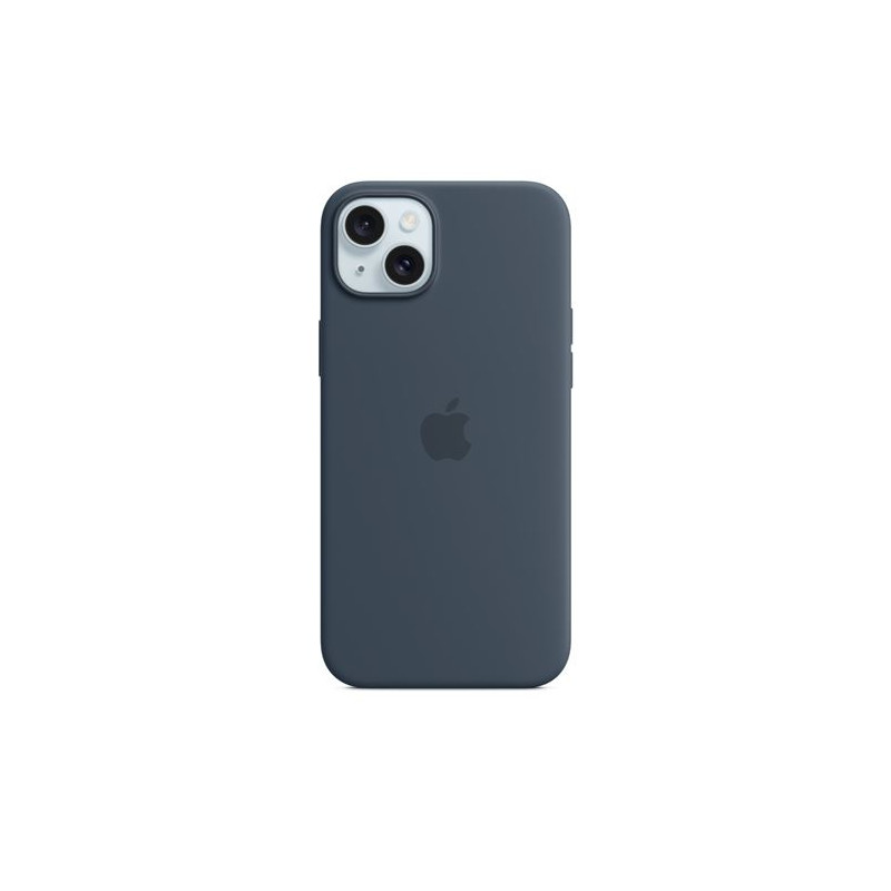 Coque en silicone avec MagSafe pour iPhone 15 Plus Bleu orage