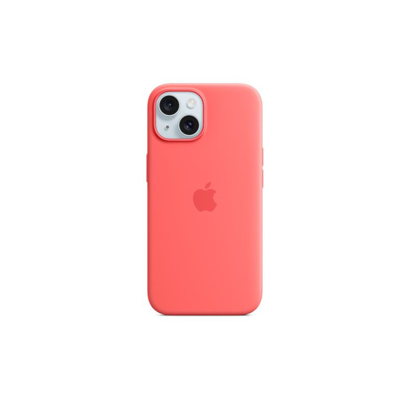 Coque en silicone avec MagSafe pour iPhone 15 Goyave