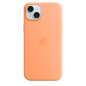 Coque en silicone avec MagSafe pour iPhone 15 Plus Sorbet à l orange