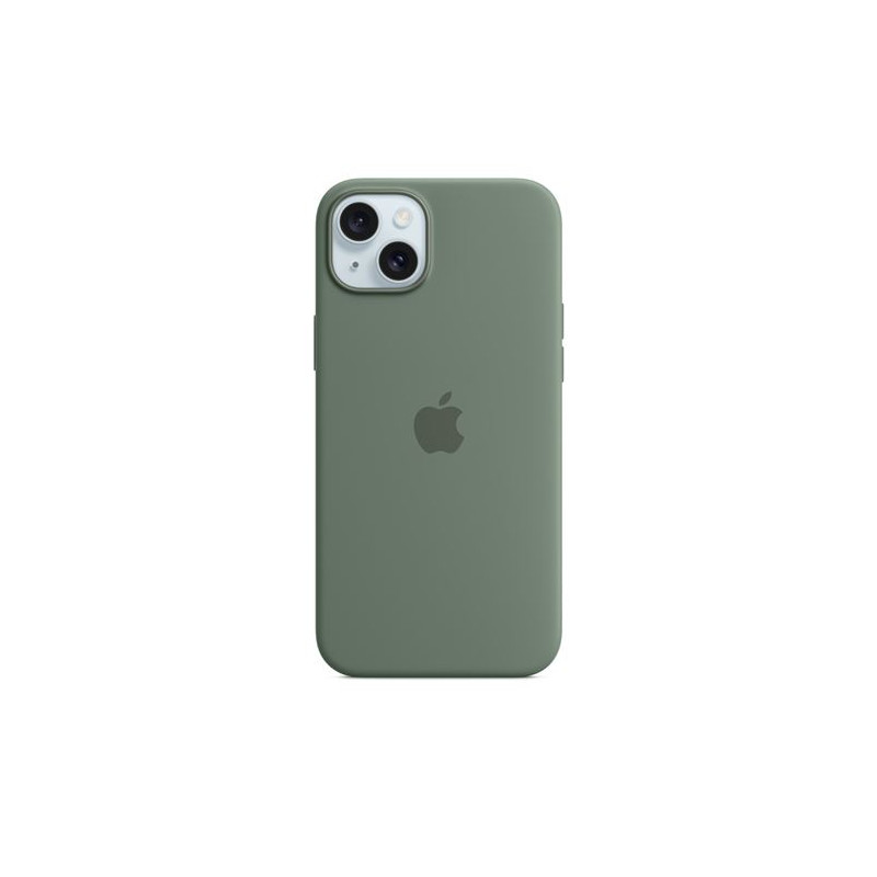 Coque en silicone avec MagSafe pour iPhone 15 Plus Cyprès