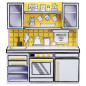 MGA's Miniverse - Make It Mini Kitchen - Cuisine et 3 recettes inclus - Four lampe UV, réfrégirateur et plan de travail