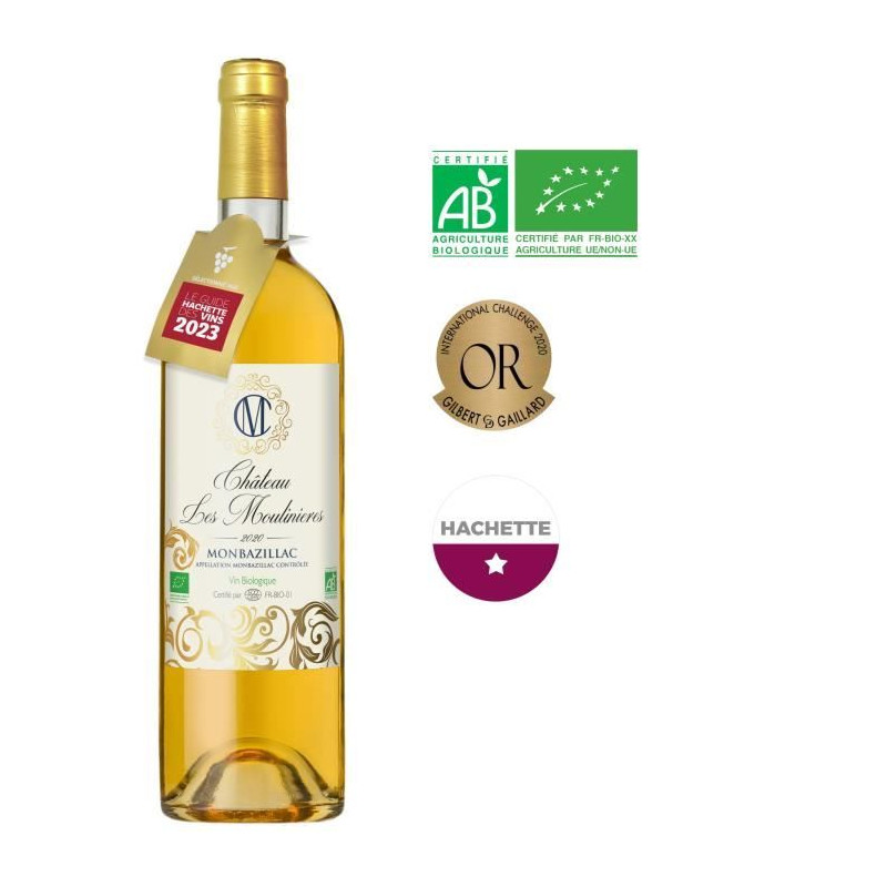 Château Les Moulinieres 2020 Monbazillac - Vin blanc du Sud Ouest - Bio