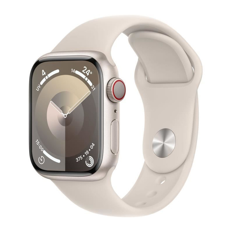Apple Watch Series 9 GPS - 41mm - Boîtier Starlight Aluminium - Bracelet Starlight Sport Band - M/L