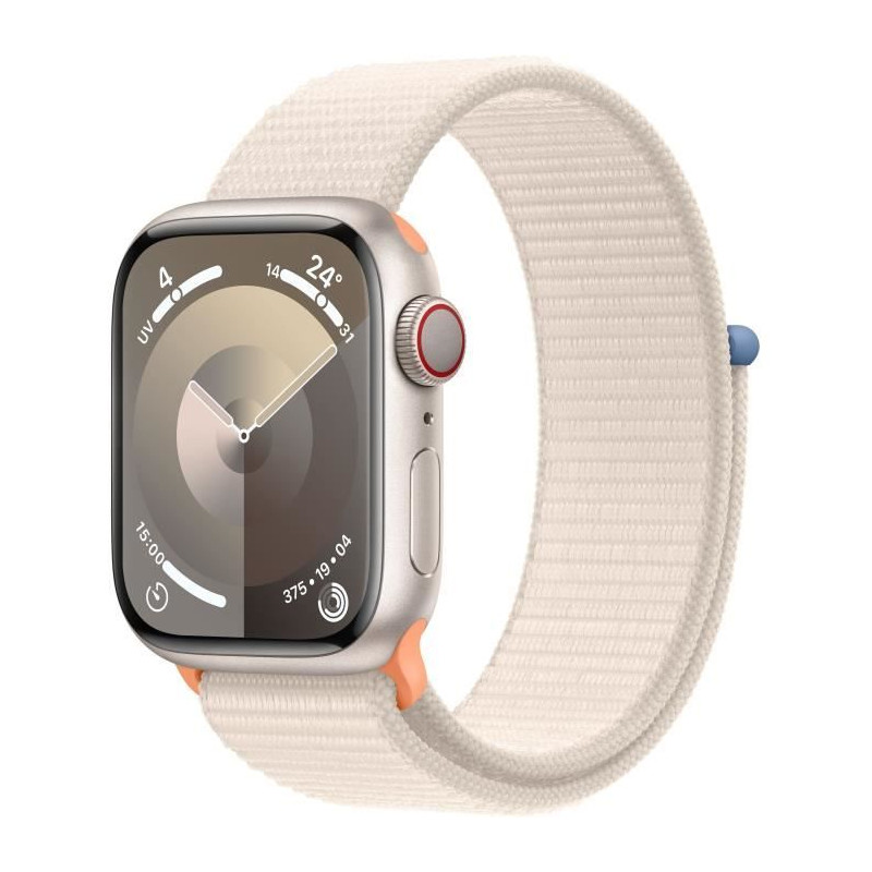Apple Watch Series 9 GPS - 41mm - Boîtier Starlight Aluminium - Bracelet Starlight Sport Loop