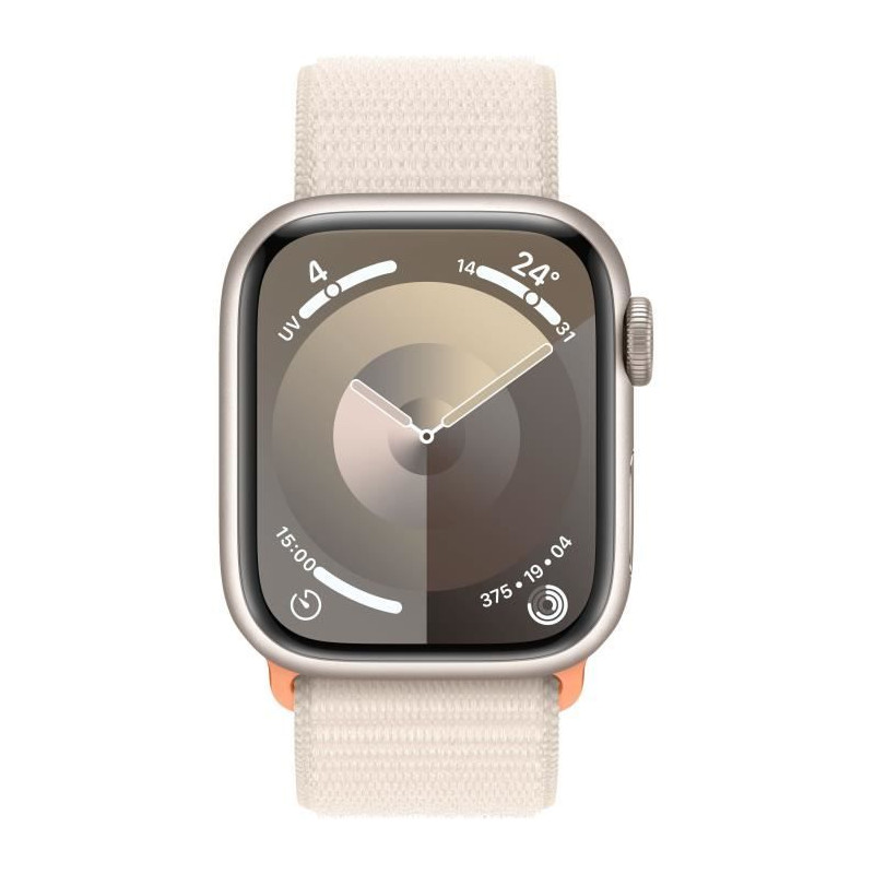 Apple Watch Series 9 GPS + Cellular - 41mm - Boîtier Starlight Aluminium - Bracelet Starlight Sport Loop
