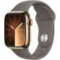 Apple Watch Series 9 GPS + Cellular - 41mm - Boîtier Acier Or - Bracelet Clay Sport Band - M/L