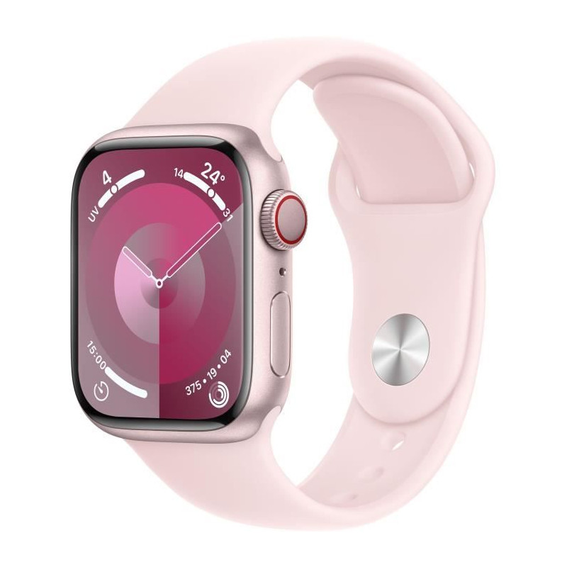 Apple Watch Series 9 GPS - 41mm - Boîtier Pink Aluminium - Bracelet Light Pink Sport Band - S/M