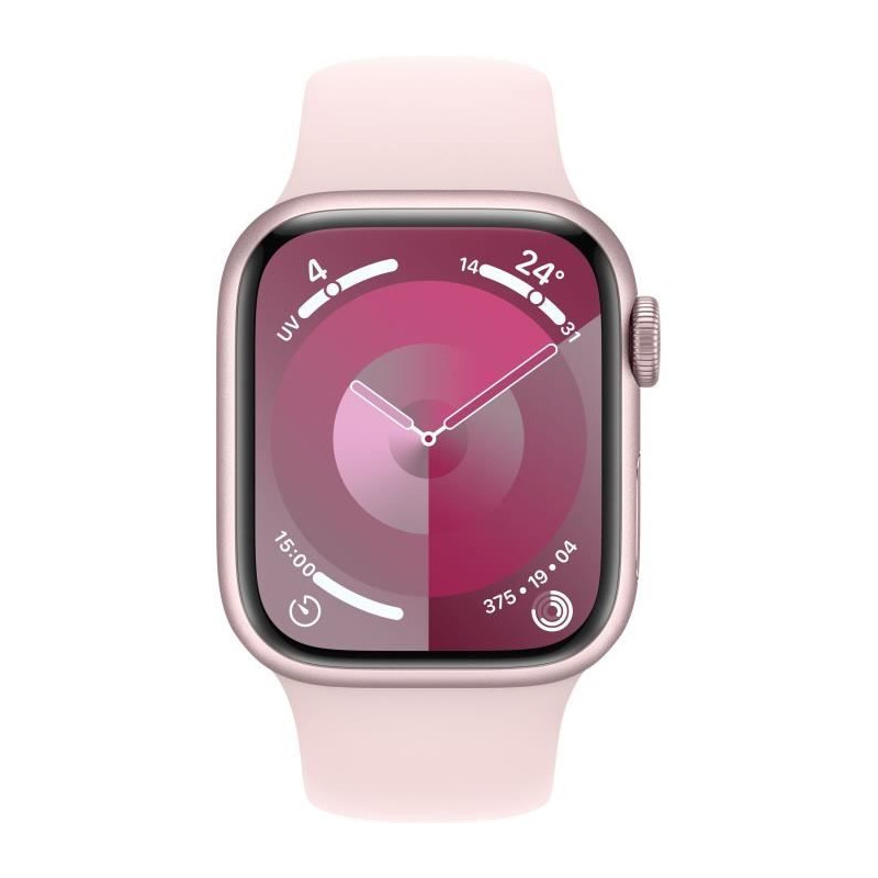 Apple Watch Series 9 GPS - 41mm - Boîtier Pink Aluminium - Bracelet Light Pink Sport Band - S/M