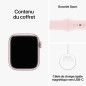Apple Watch Series 9 GPS + Cellular - 41mm - Boîtier Pink Aluminium - Bracelet Light Pink Sport Band - S/M