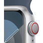 Apple Watch Series 9 GPS - 41mm - Boîtier Silver Aluminium - Bracelet Storm Blue Sport Band - S/M