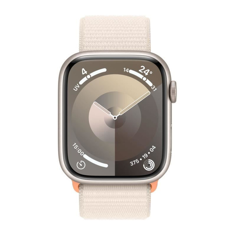 Apple Watch Series 9 GPS - 45mm - Boîtier Starlight Aluminium - Bracelet Starlight Sport Loop