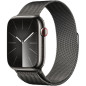 Apple Watch Series 9 GPS + Cellular - 45mm - Boîtier Acier Graphite - Bracelet Graphite Milanese Loop