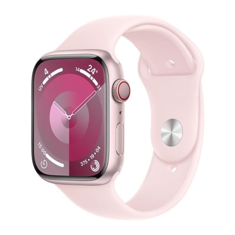 Apple Watch Series 9 GPS - 45mm - Boîtier Pink Aluminium - Bracelet Light Pink Sport Band - M/L