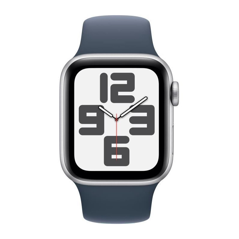 Apple Watch SE GPS + Cellular - 40mm - Boîtier Silver Aluminium - Bracelet Storm Blue Sport Band - M/L