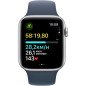 Apple Watch SE GPS - 44mm - Boîtier Silver Aluminium - Bracelet Storm Blue Sport Band - S/M